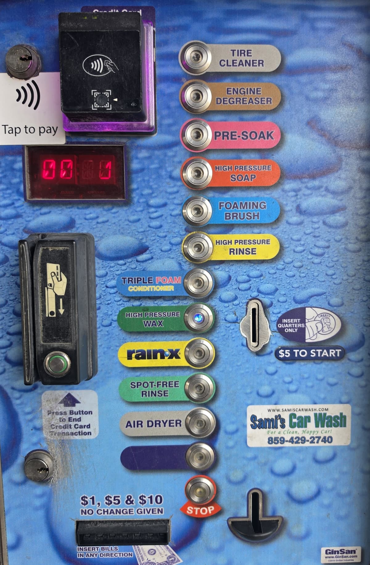 Self-service bay controller — select your wash function